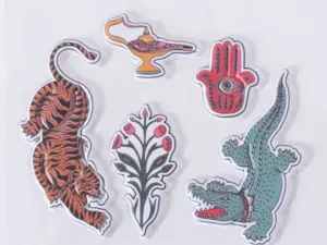 Individual kiss-cut foam puffy stickers with a glossy raised finish and clean white borders